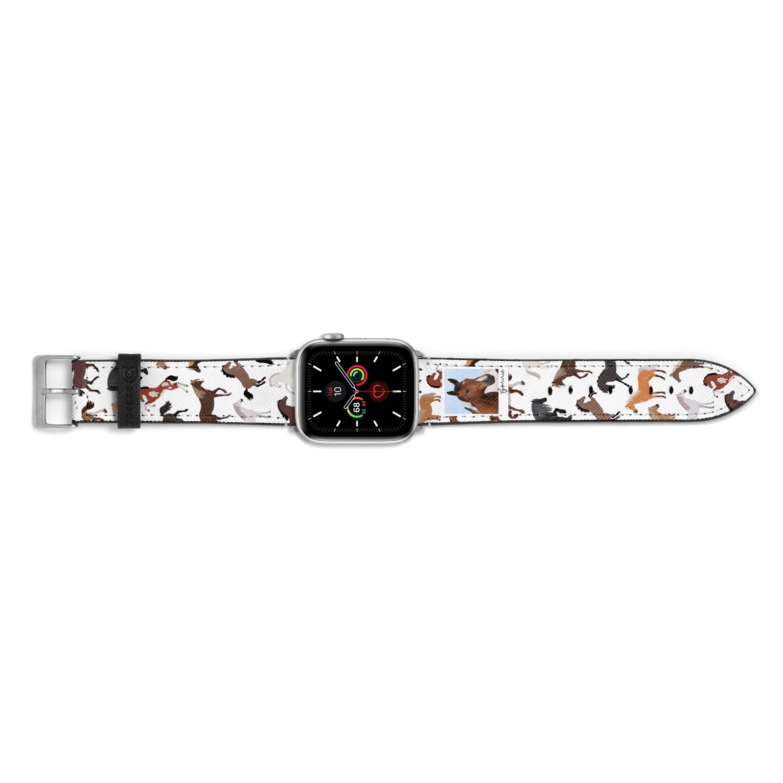 Personalised Horse Photo Apple Watch Strap Landscape Image Silver Hardware