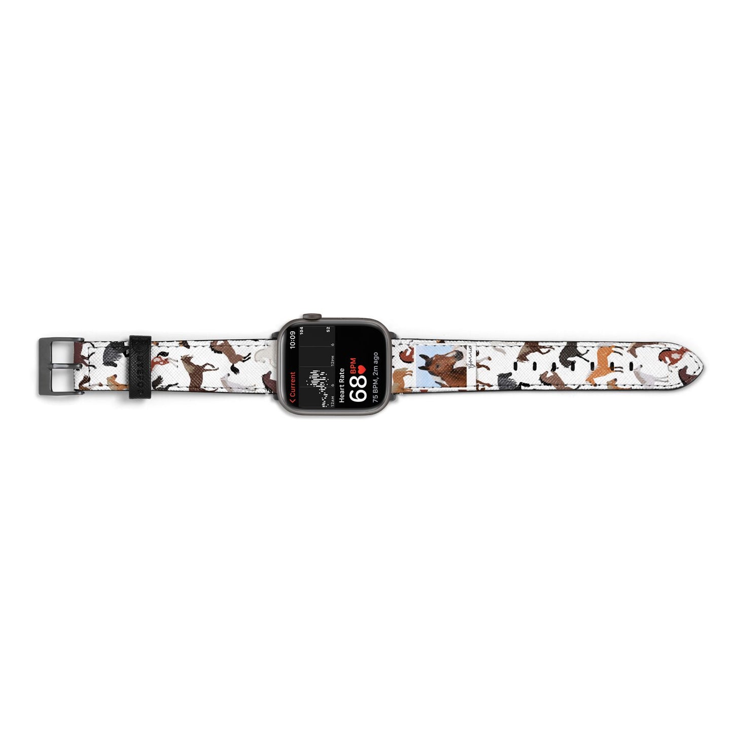Personalised Horse Photo Apple Watch Strap Size 38mm Landscape Image Space Grey Hardware