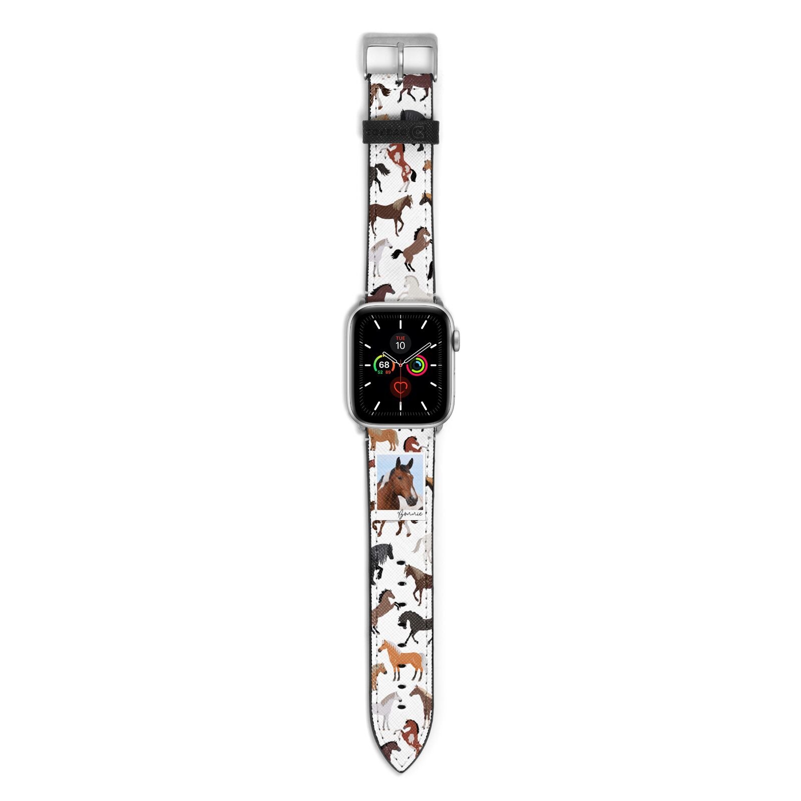 Personalised Horse Photo Apple Watch Strap with Silver Hardware