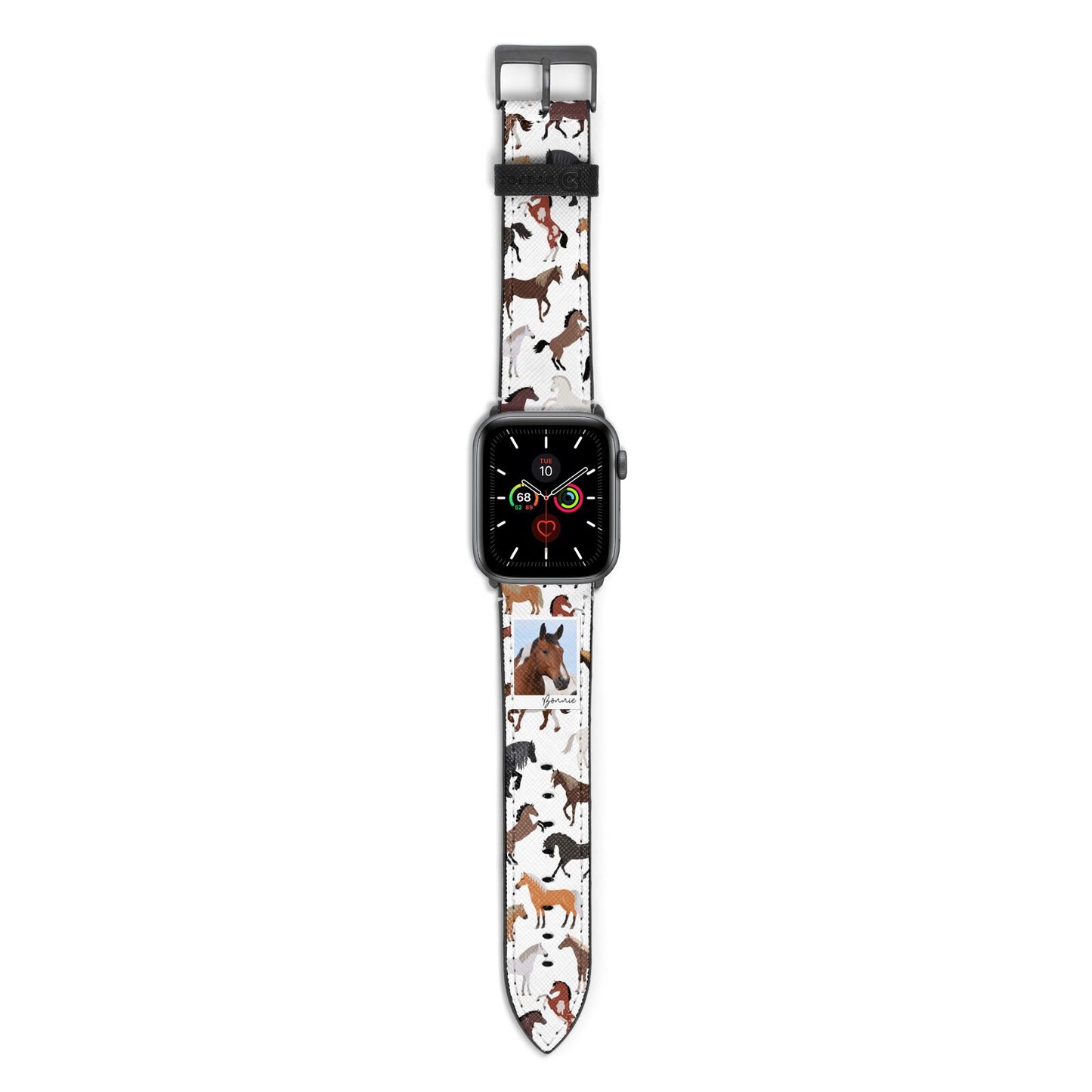 Personalised Horse Photo Apple Watch Strap with Space Grey Hardware