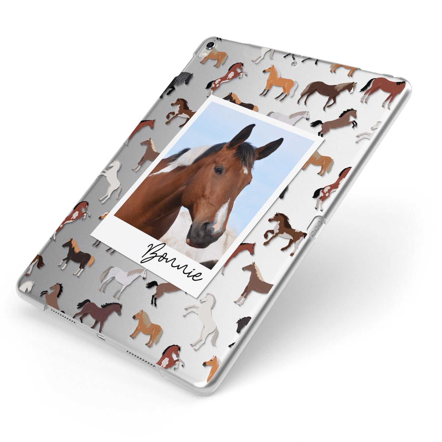 Personalised Horse Photo Apple iPad Case on Silver iPad Side View