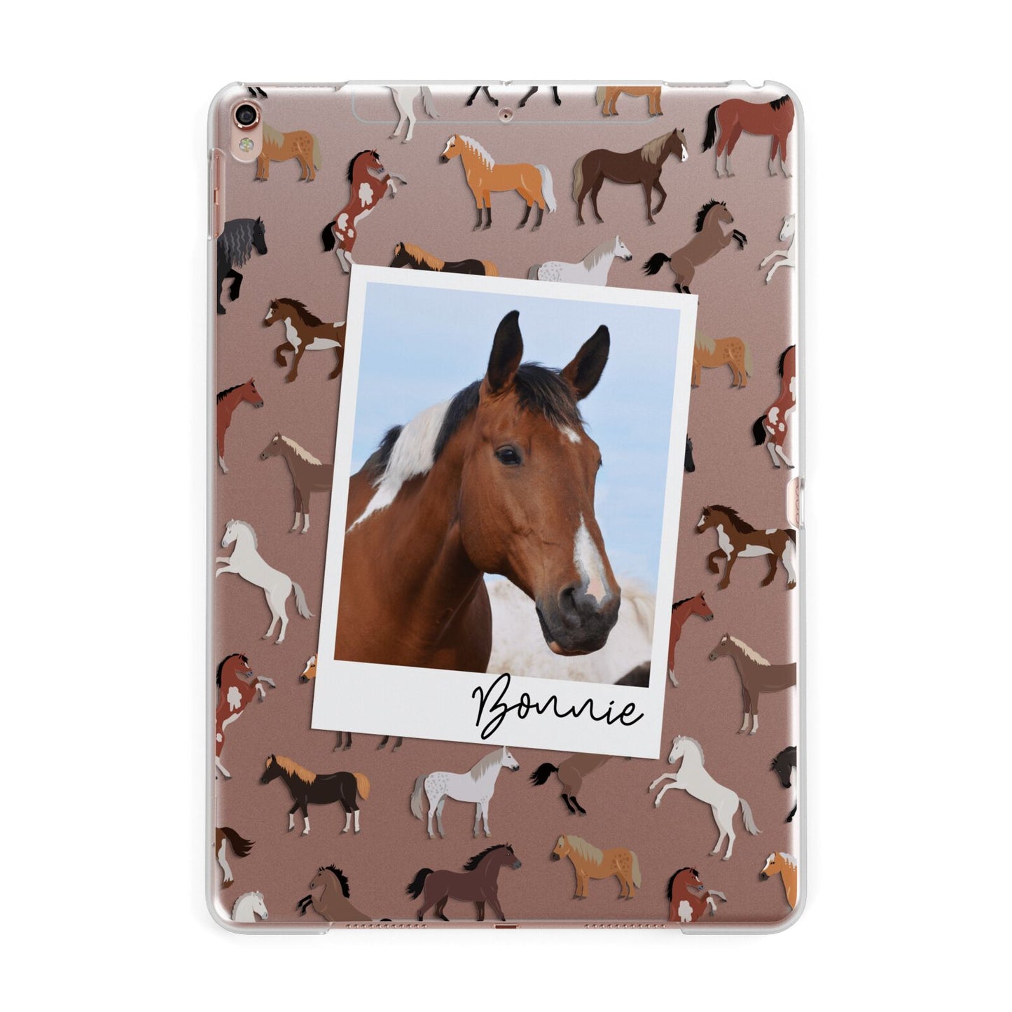 Personalised Horse Photo Apple iPad Rose Gold Case