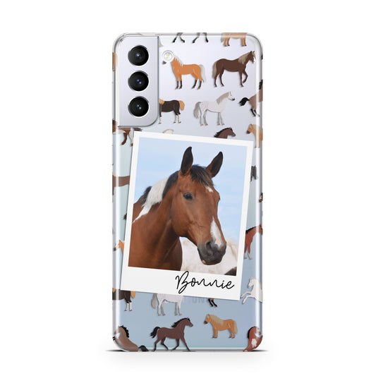 Personalised Horse Photo Samsung S21 Plus Phone Case