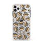 Personalised Hot Dog Initials Apple iPhone 11 Pro Max in Silver with White Impact Case