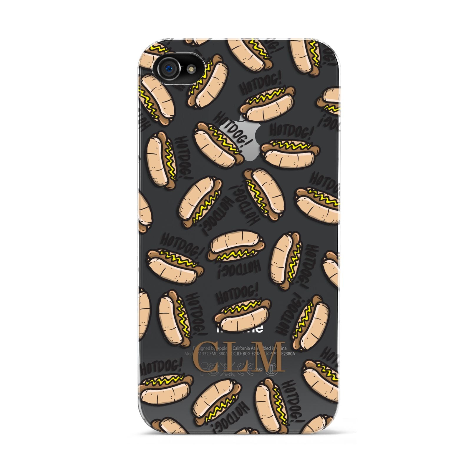 Personalised Hot Dog Initials Apple iPhone 4s Case