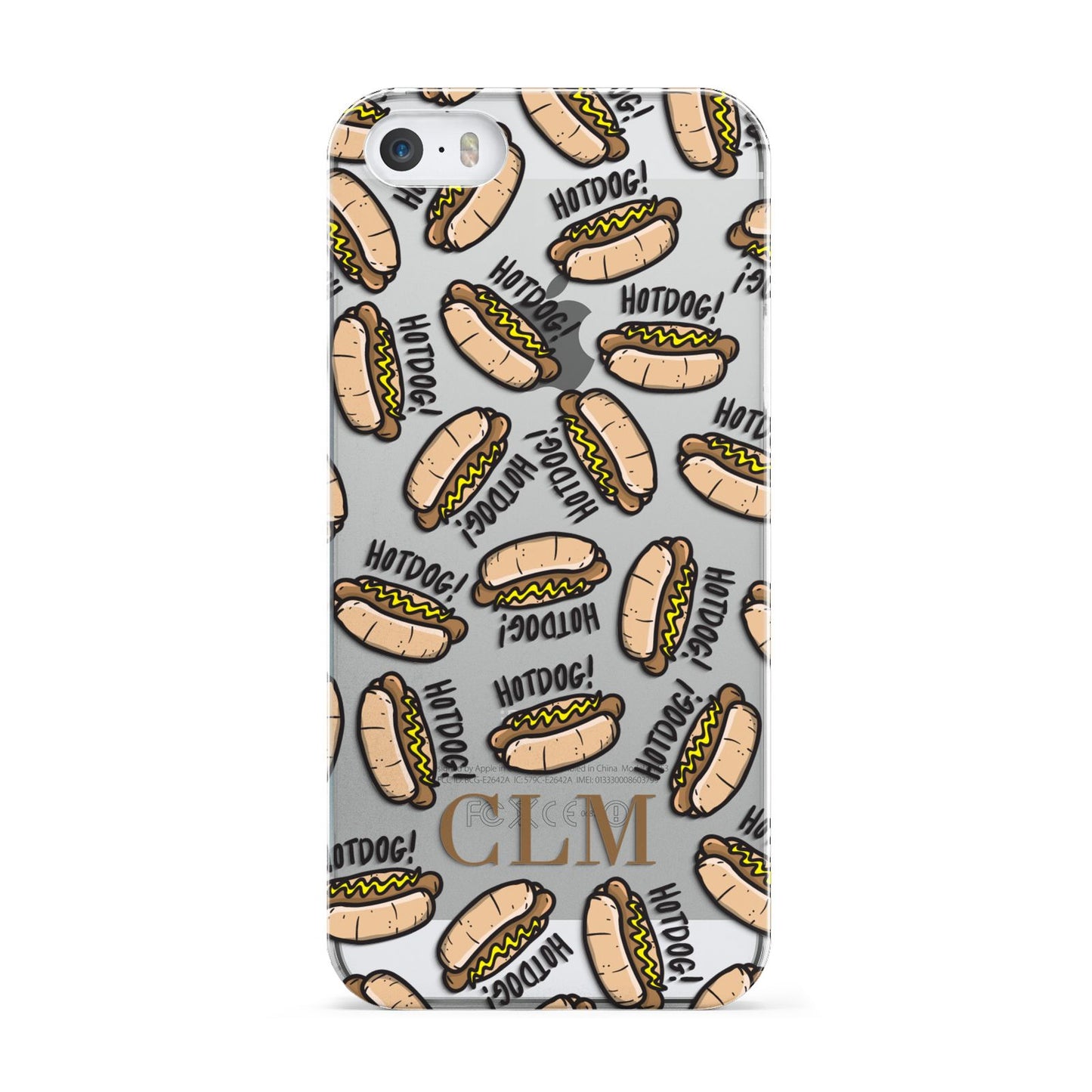Personalised Hot Dog Initials Apple iPhone 5 Case