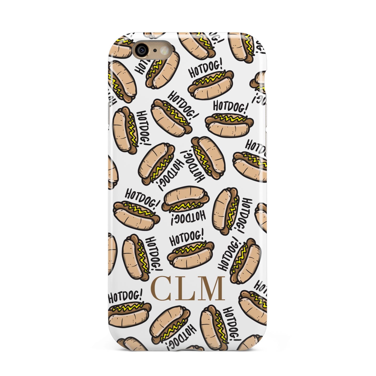 Personalised Hot Dog Initials Apple iPhone 6 3D Tough Case