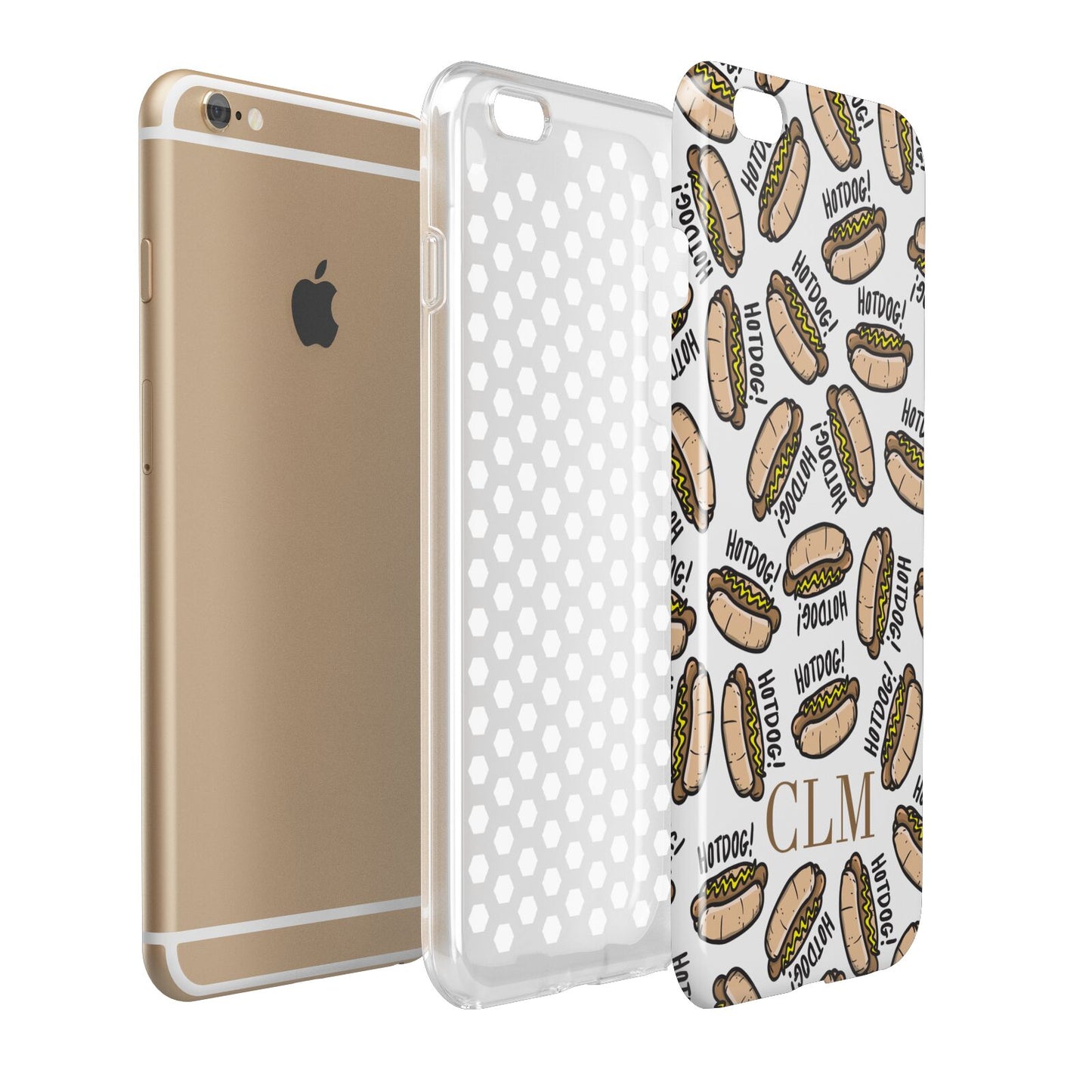 Personalised Hot Dog Initials Apple iPhone 6 Plus 3D Tough Case Expand Detail Image