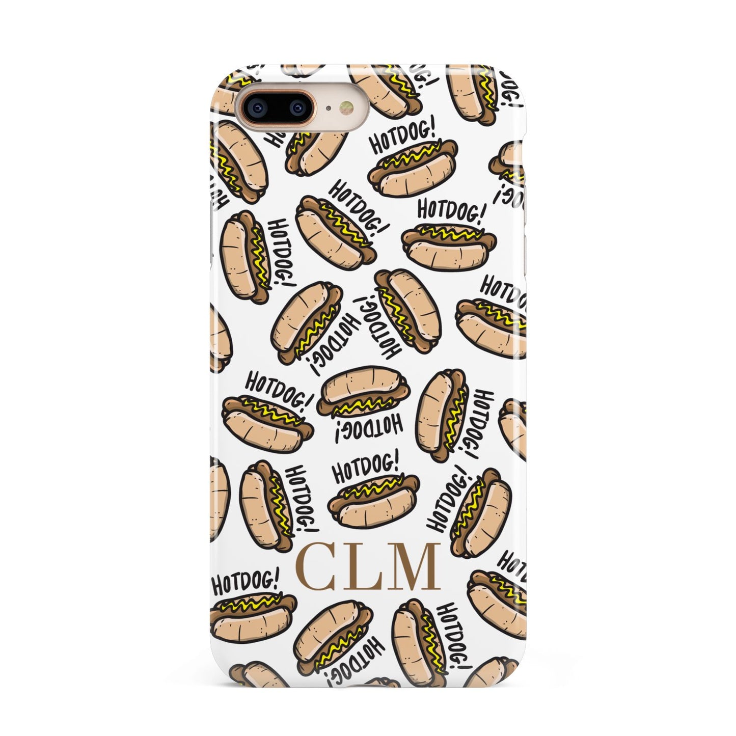 Personalised Hot Dog Initials Apple iPhone 7 8 Plus 3D Tough Case