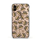 Personalised Hot Dog Initials Apple iPhone Xs Impact Case Black Edge on Gold Phone