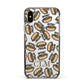 Personalised Hot Dog Initials Apple iPhone Xs Impact Case Black Edge on Silver Phone