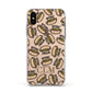 Personalised Hot Dog Initials Apple iPhone Xs Impact Case White Edge on Gold Phone