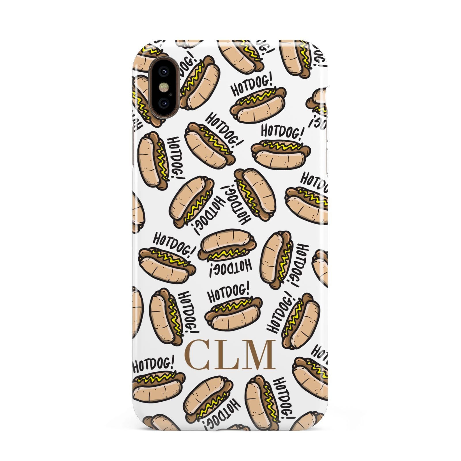 Personalised Hot Dog Initials Apple iPhone Xs Max 3D Tough Case