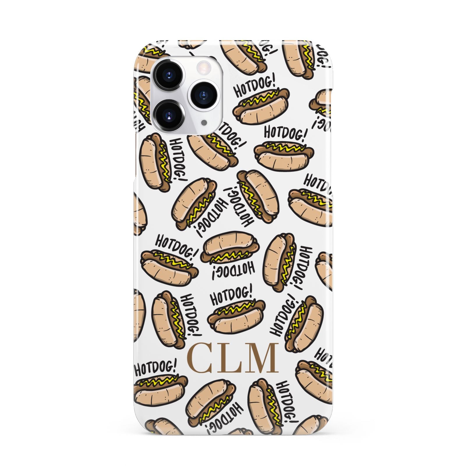 Personalised Hot Dog Initials iPhone 11 Pro 3D Snap Case
