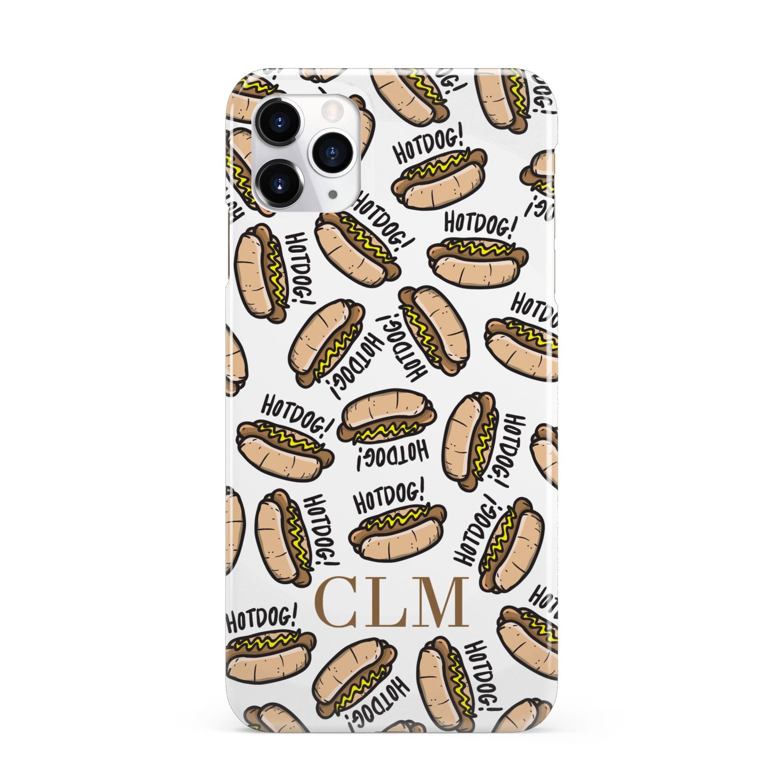 Personalised Hot Dog Initials iPhone 11 Pro Max 3D Snap Case