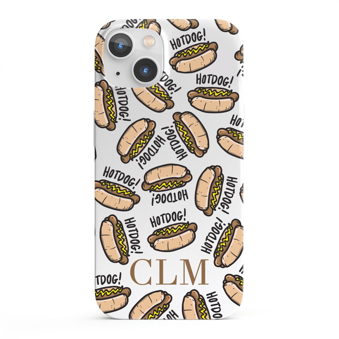 Personalised Hot Dog Initials iPhone 13 Full Wrap 3D Snap Case