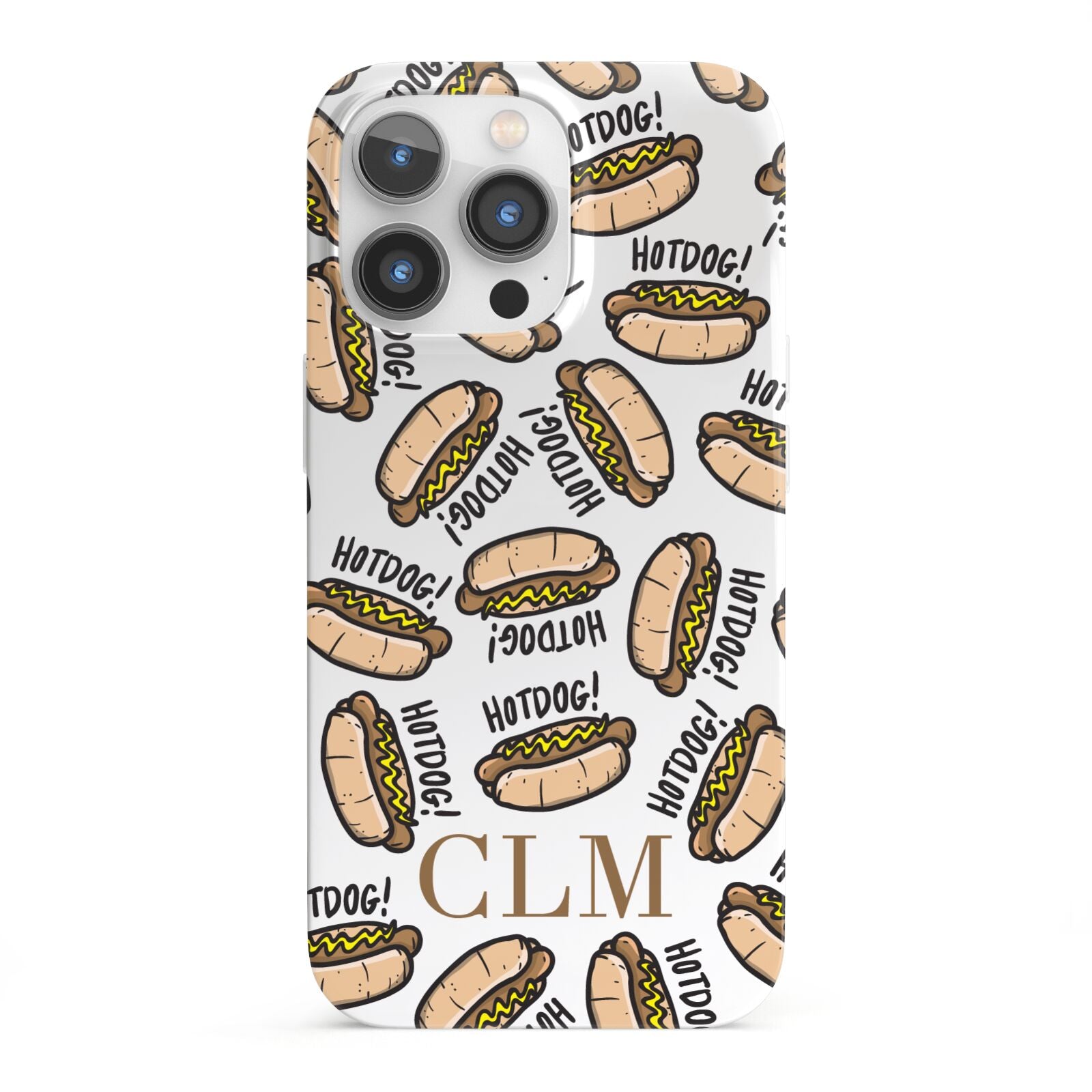 Personalised Hot Dog Initials iPhone 13 Pro Full Wrap 3D Snap Case