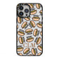 Personalised Hot Dog Initials iPhone 13 Pro Max Black Impact Case on Silver phone