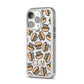 Personalised Hot Dog Initials iPhone 14 Pro Clear Tough Case Silver Angled Image