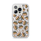 Personalised Hot Dog Initials iPhone 14 Pro Clear Tough Case Silver