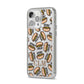 Personalised Hot Dog Initials iPhone 14 Pro Max Clear Tough Case Silver Angled Image