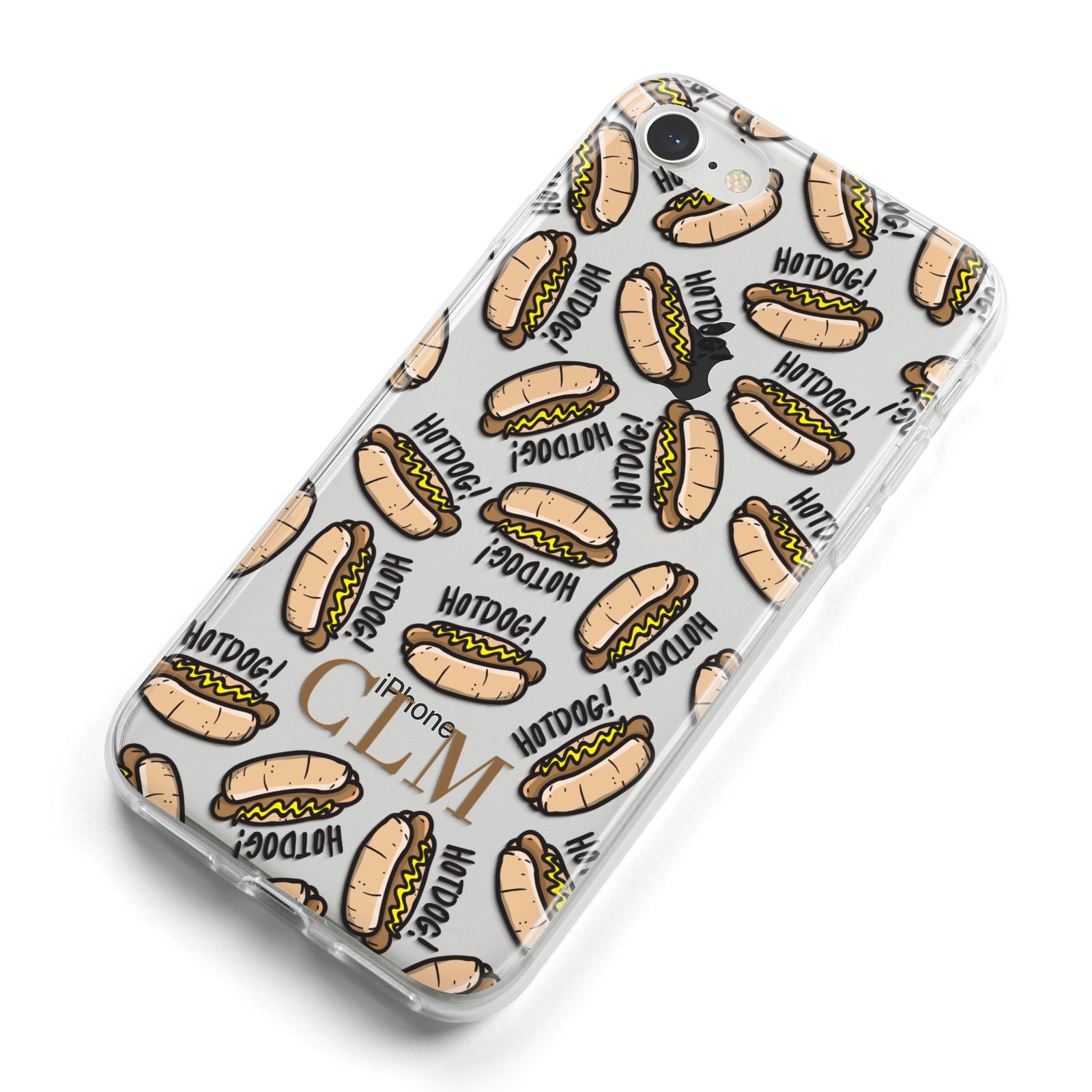 Personalised Hot Dog Initials iPhone 8 Bumper Case on Silver iPhone Alternative Image