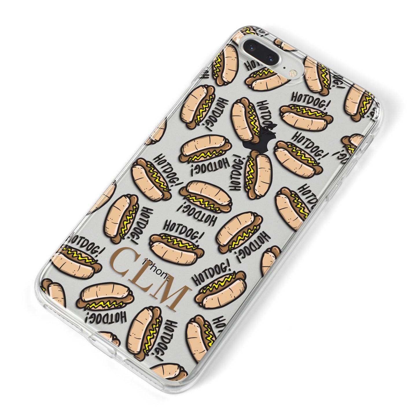 Personalised Hot Dog Initials iPhone 8 Plus Bumper Case on Silver iPhone Alternative Image