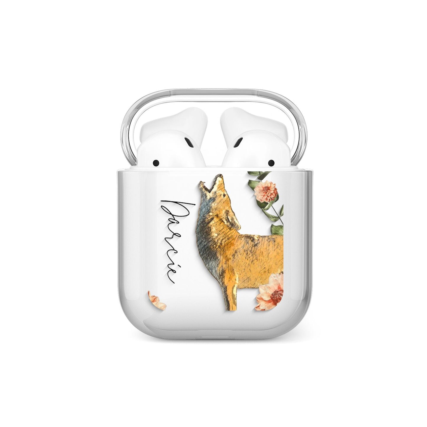 Personalised Howling Wolf AirPods Case