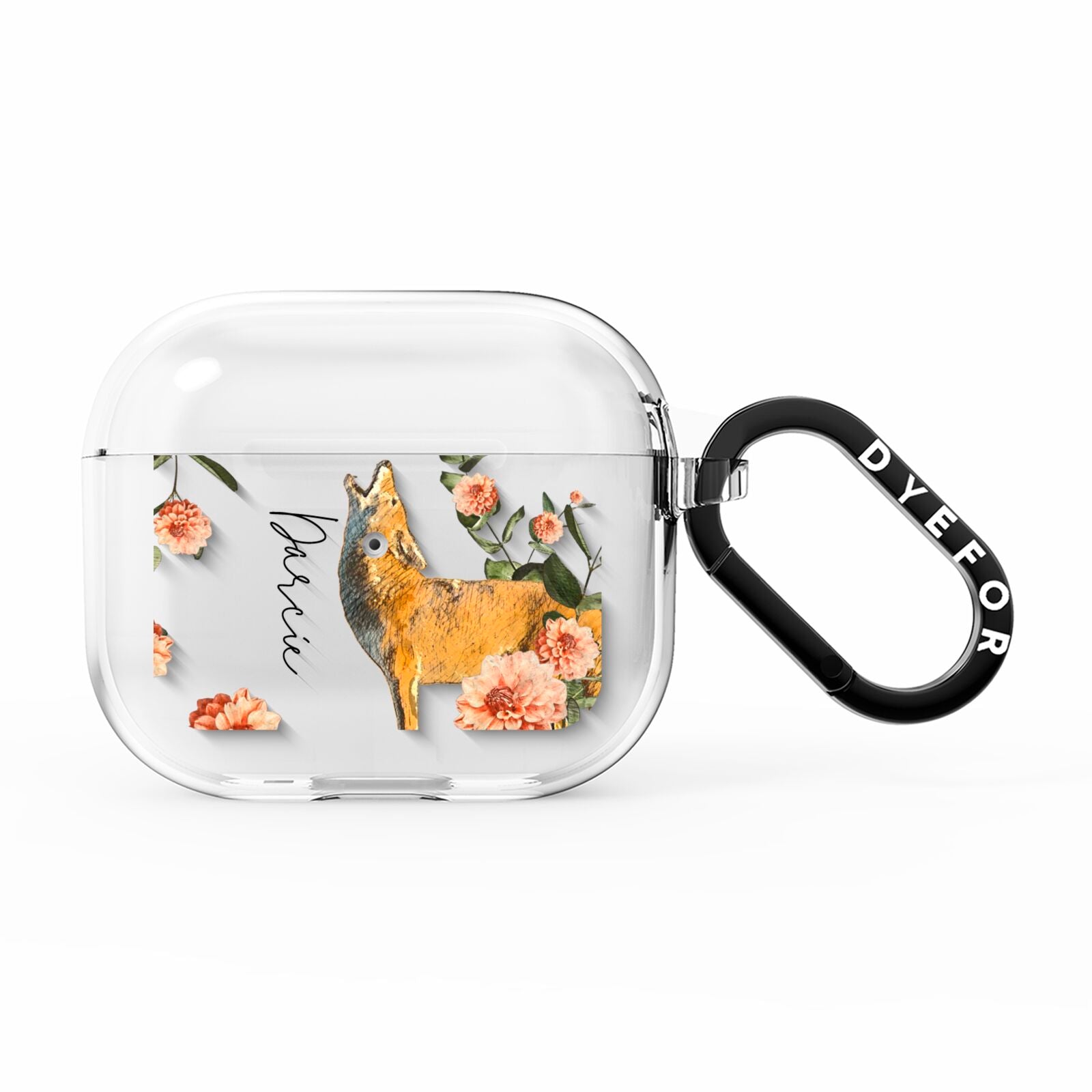 Personalised Howling Wolf AirPods Clear Case 3rd Gen