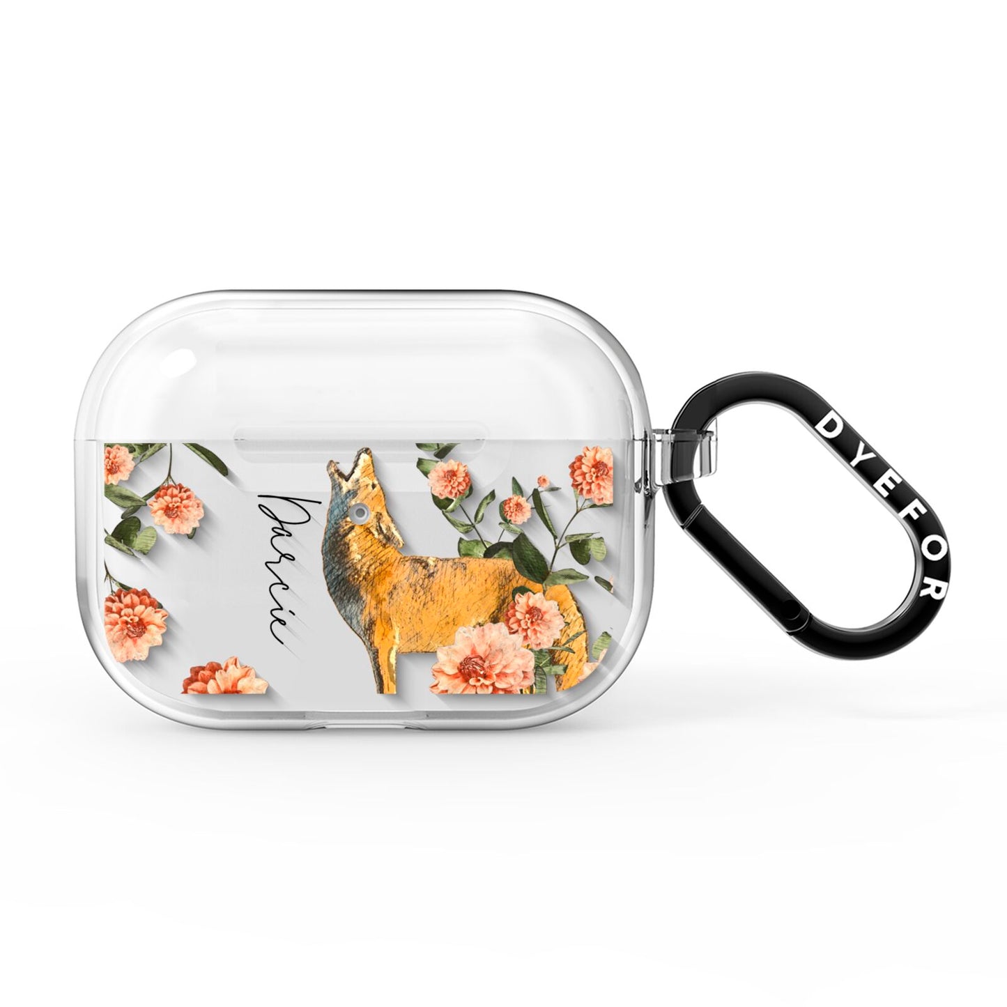 Personalised Howling Wolf AirPods Pro Clear Case