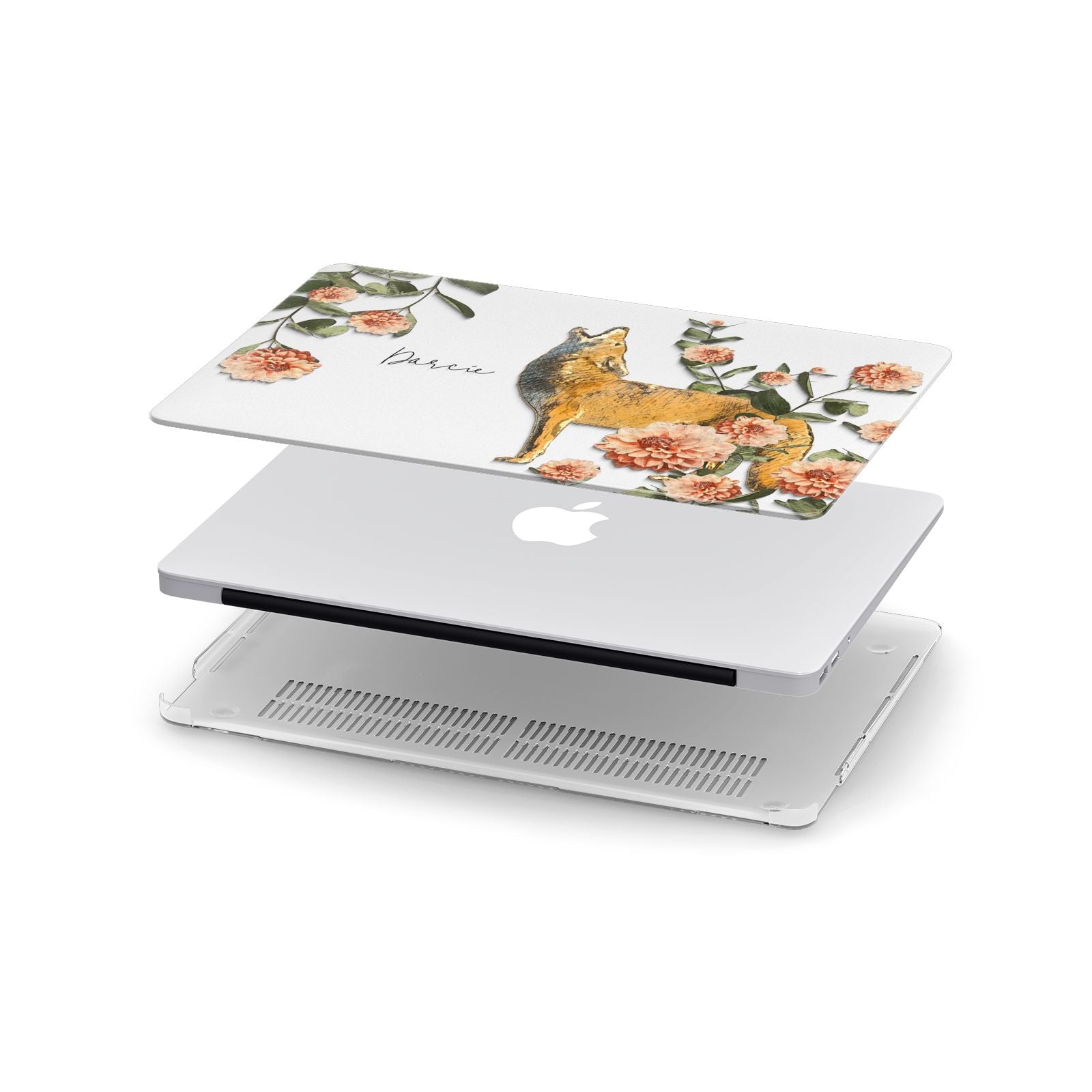 Personalised Howling Wolf Apple MacBook Case in Detail