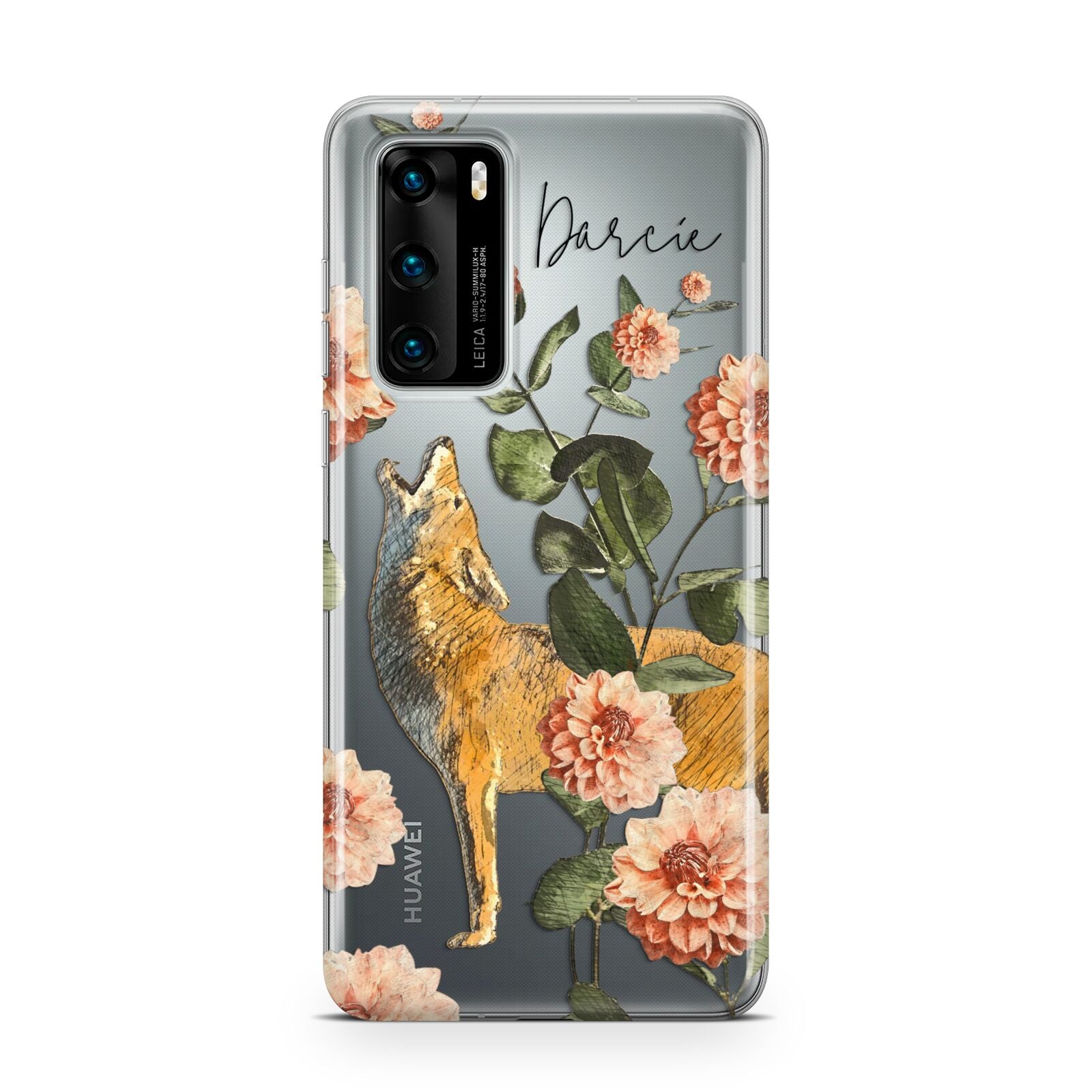 Personalised Howling Wolf Huawei P40 Phone Case