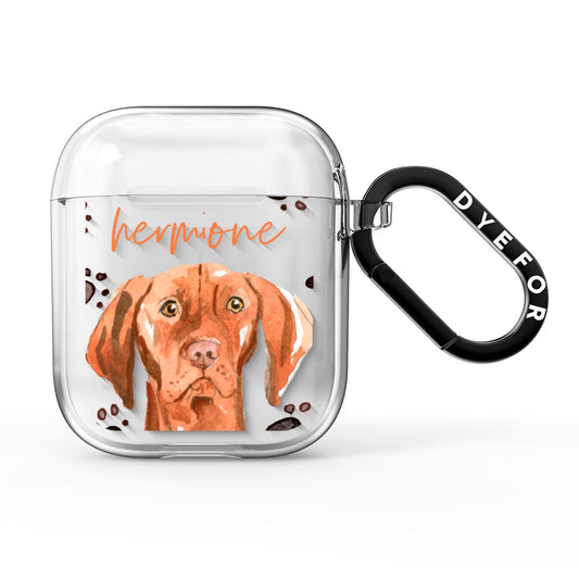 Personalised Hungarian Vizsla AirPods Clear Case