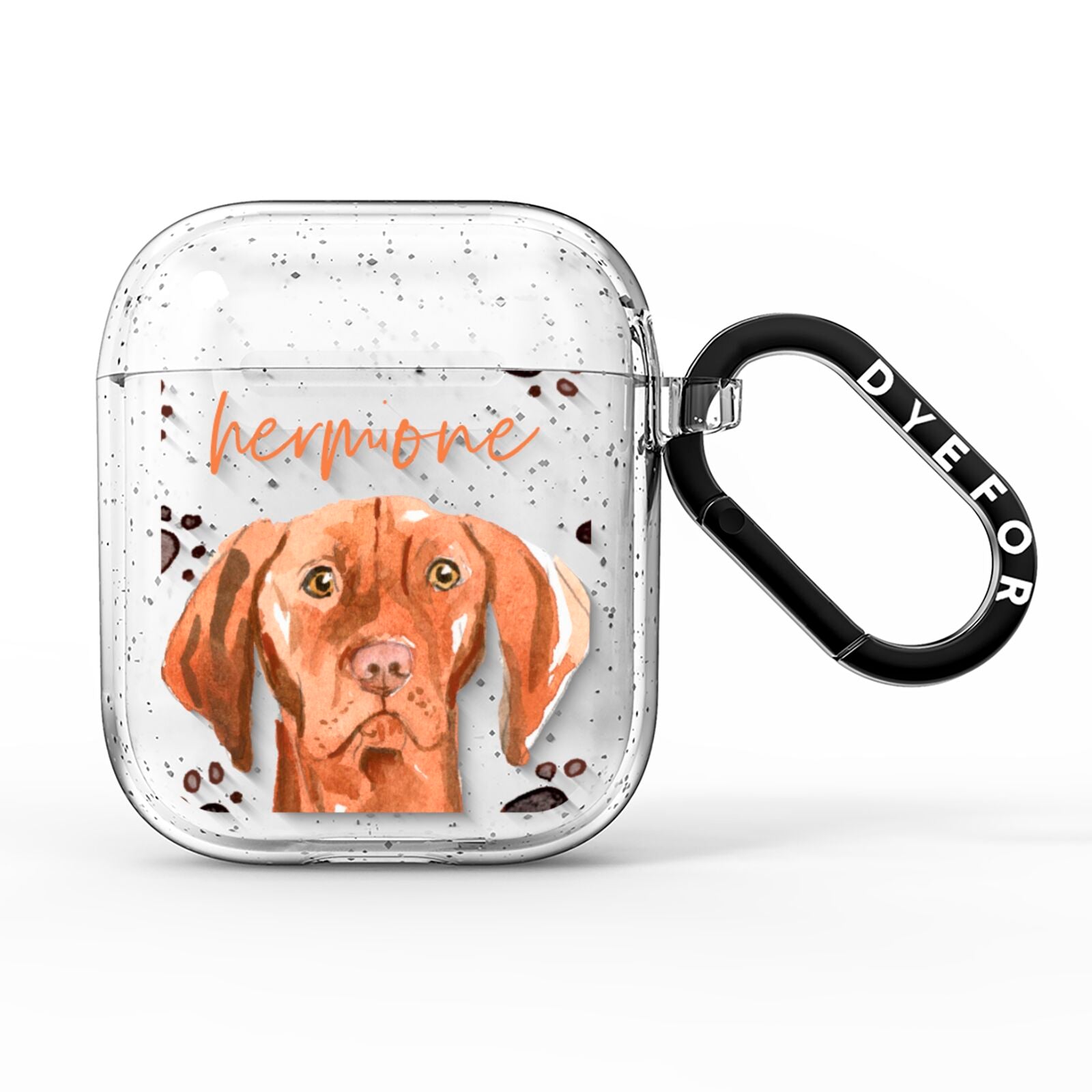 Personalised Hungarian Vizsla AirPods Glitter Case