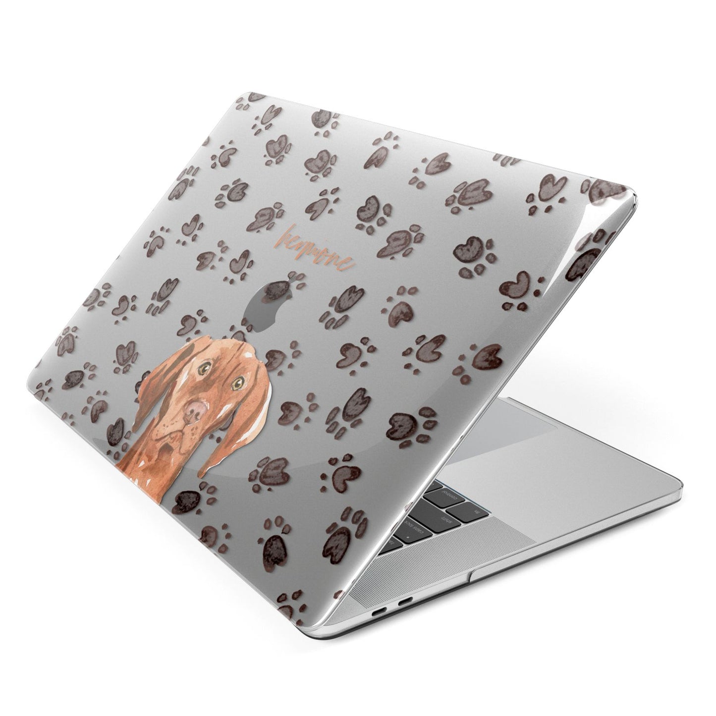 Personalised Hungarian Vizsla Apple MacBook Case Side View