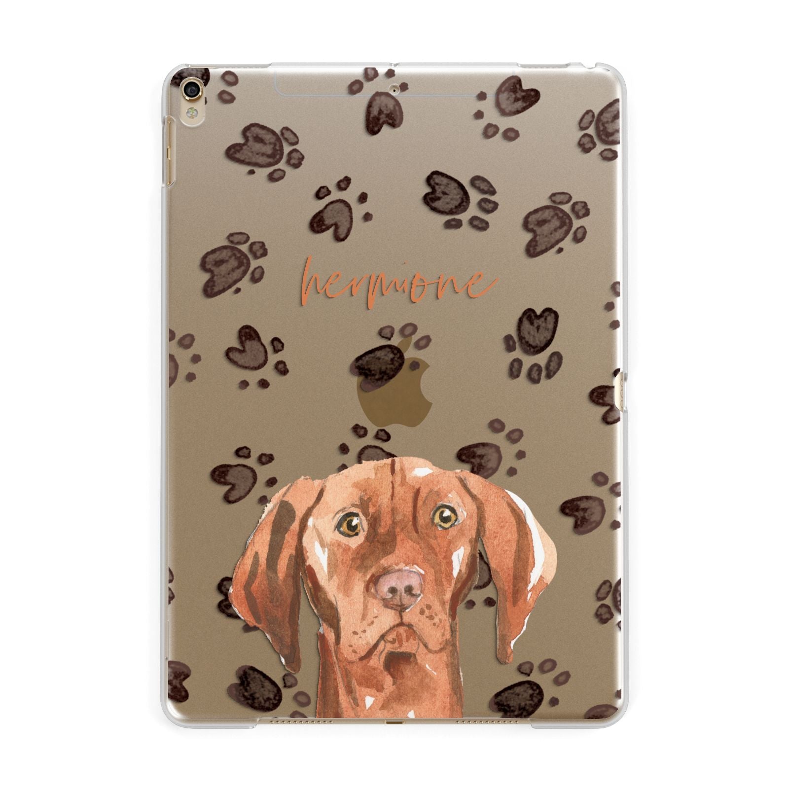 Personalised Hungarian Vizsla Apple iPad Gold Case