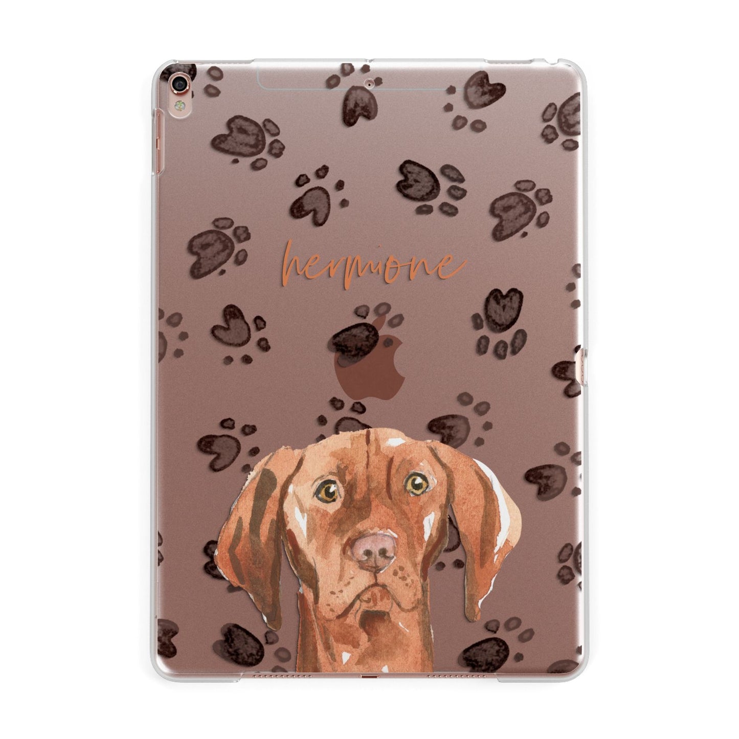Personalised Hungarian Vizsla Apple iPad Rose Gold Case