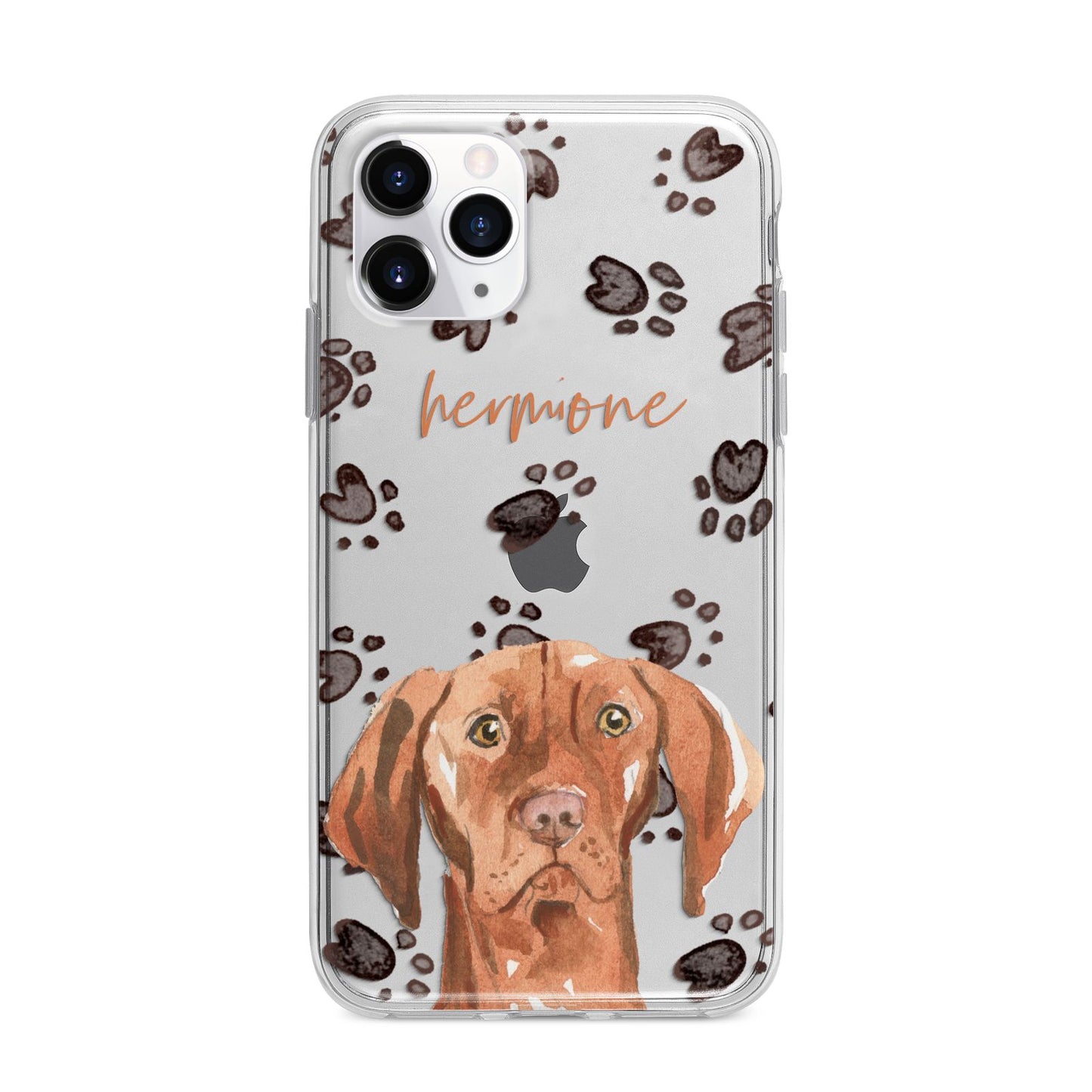 Personalised Hungarian Vizsla Apple iPhone 11 Pro in Silver with Bumper Case