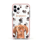 Personalised Hungarian Vizsla Apple iPhone 11 Pro in Silver with Pink Impact Case