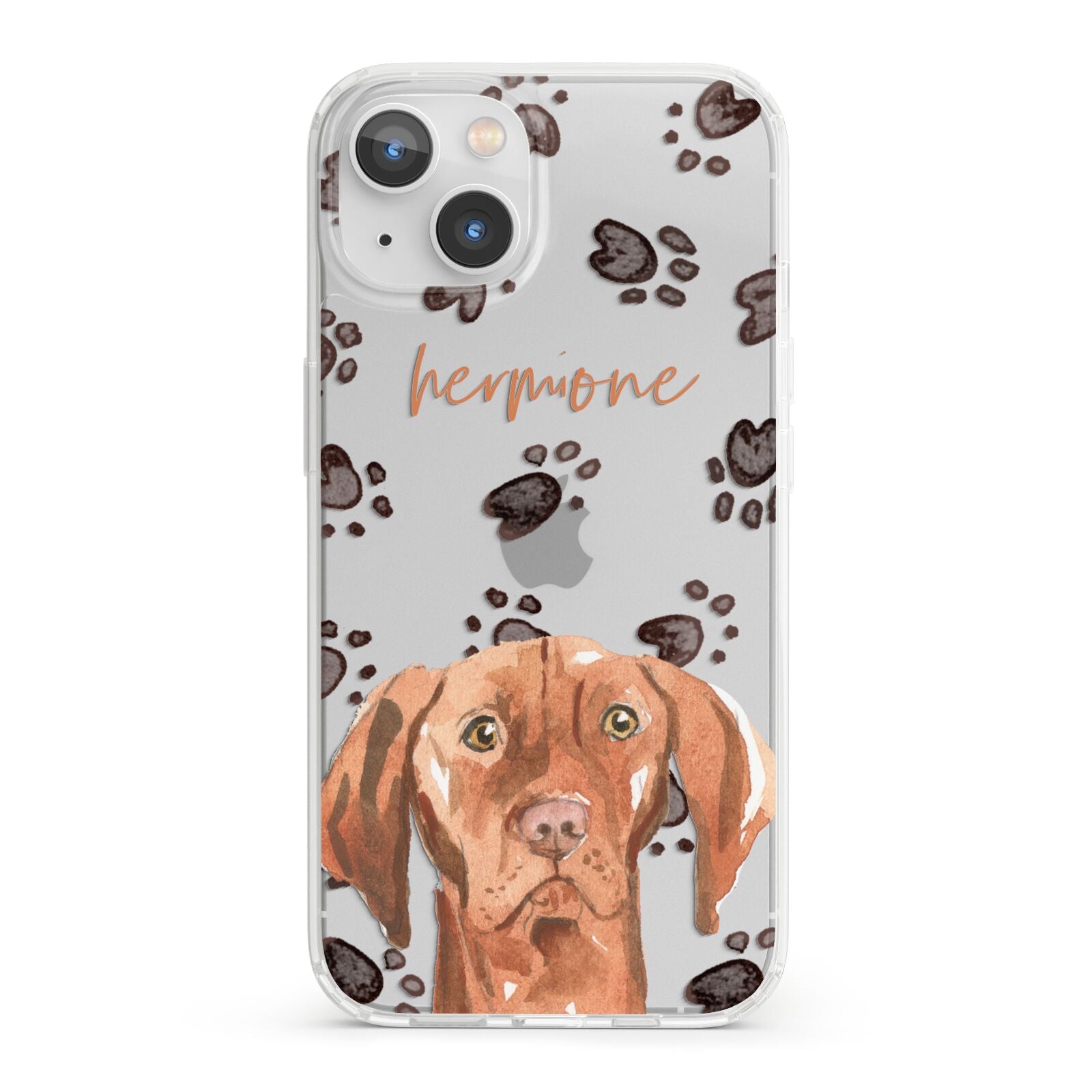 Personalised Hungarian Vizsla iPhone 13 Clear Bumper Case