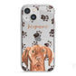 Personalised Hungarian Vizsla iPhone 13 Mini TPU Impact Case with White Edges