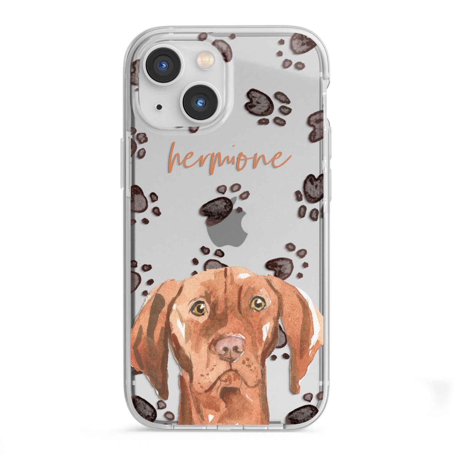 Personalised Hungarian Vizsla iPhone 13 Mini TPU Impact Case with White Edges