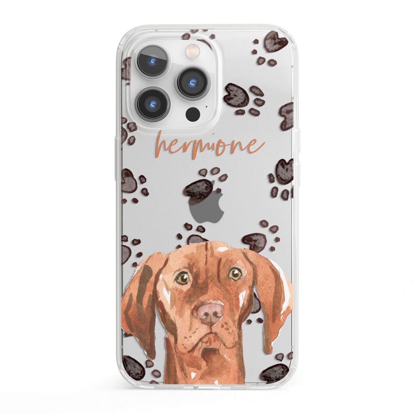 Personalised Hungarian Vizsla iPhone 13 Pro Clear Bumper Case