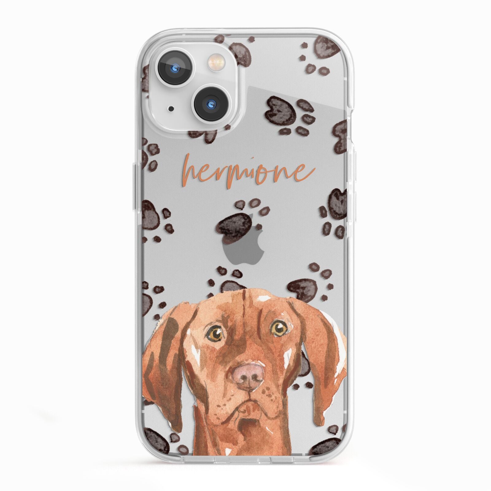 Personalised Hungarian Vizsla iPhone 13 TPU Impact Case with White Edges