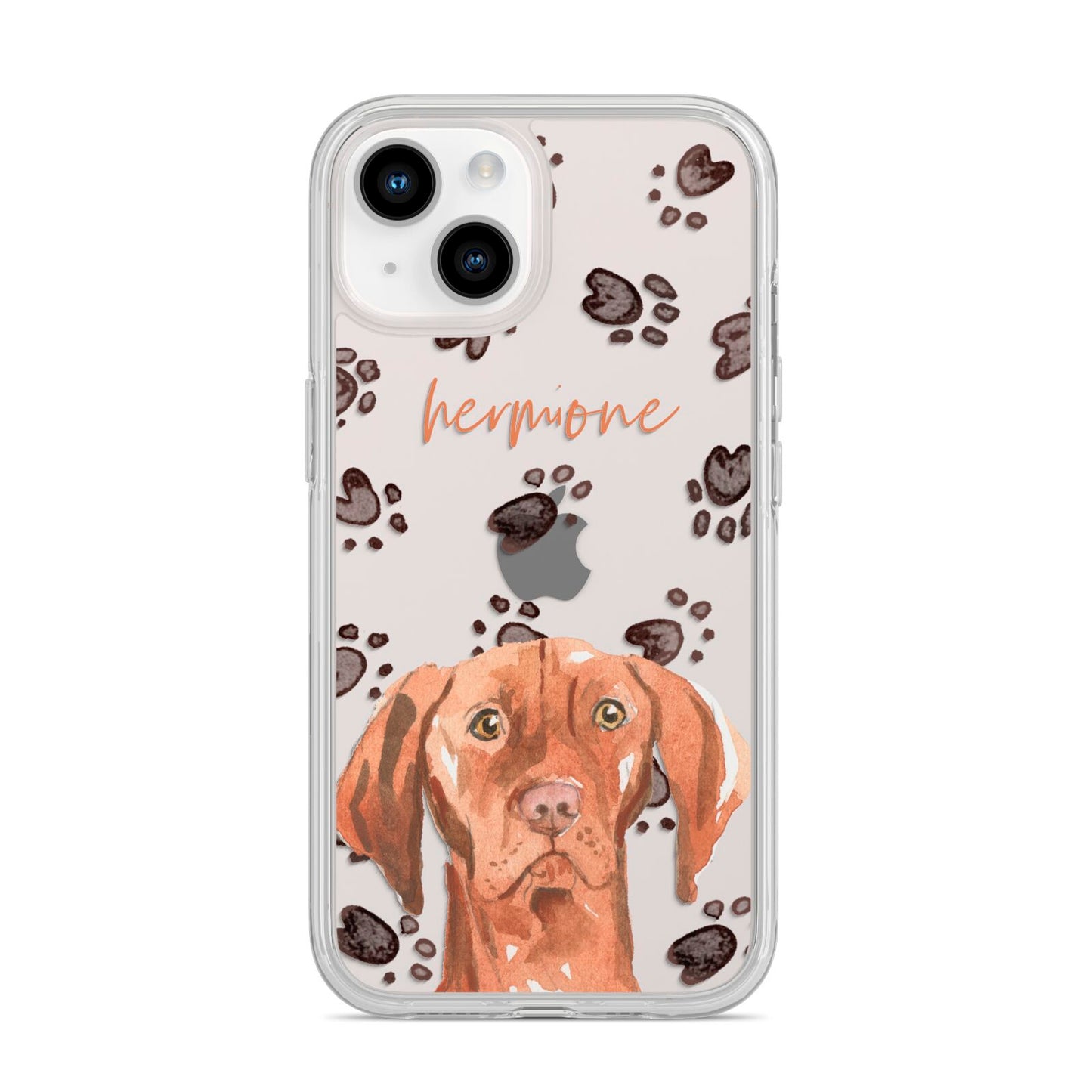 Personalised Hungarian Vizsla iPhone 14 Clear Tough Case Starlight