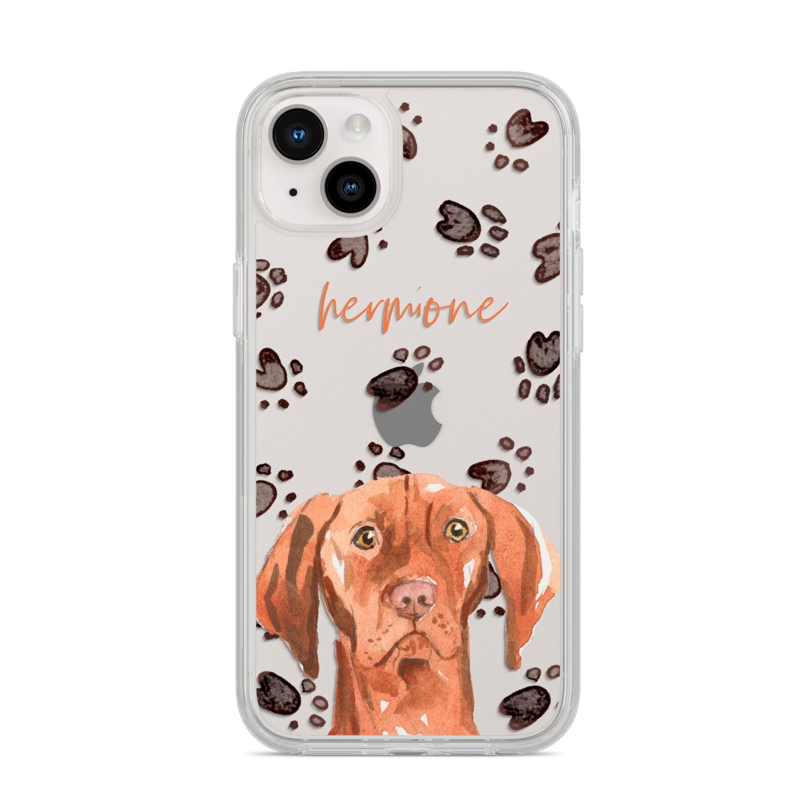 Personalised Hungarian Vizsla iPhone 14 Plus Clear Tough Case Starlight