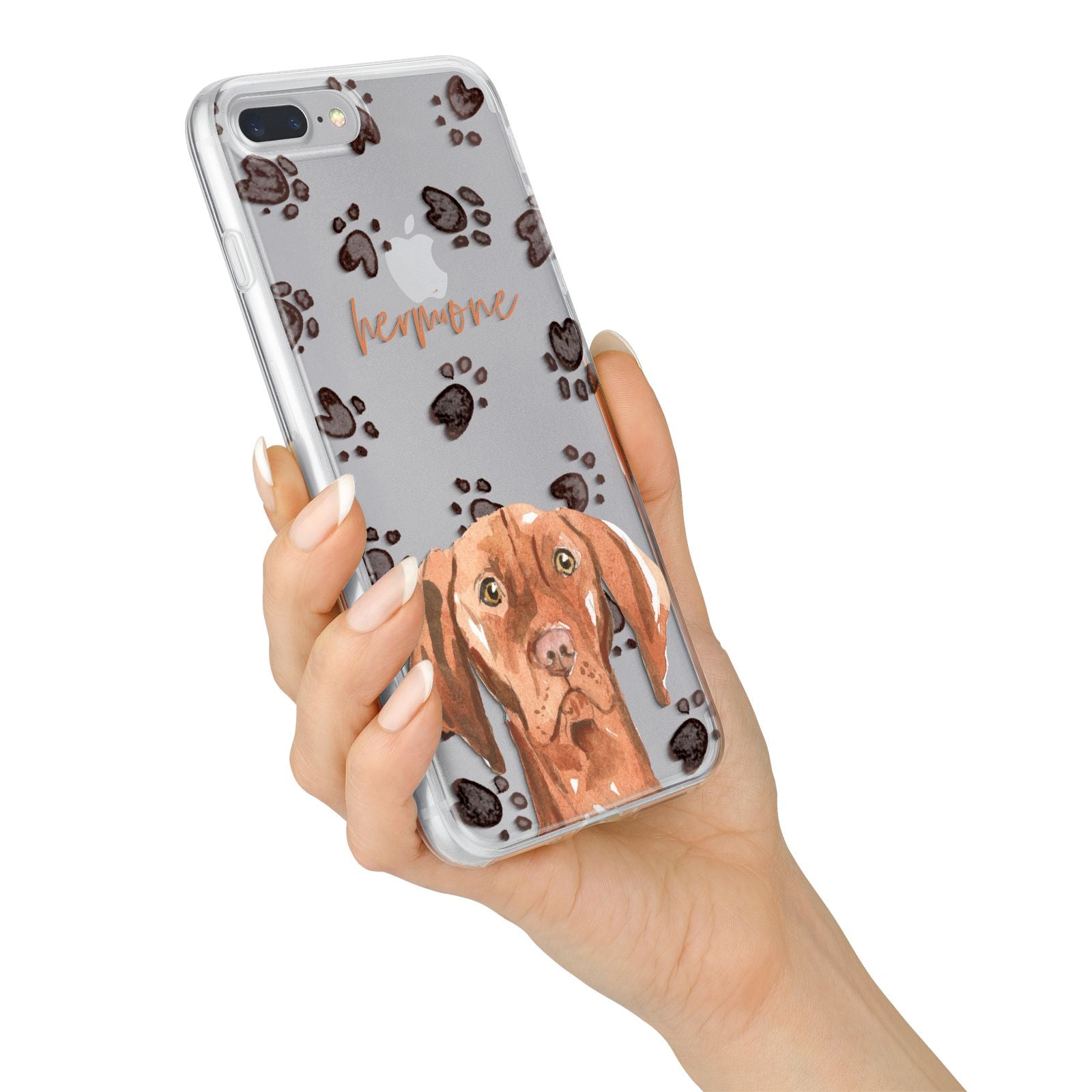 Personalised Hungarian Vizsla iPhone 7 Plus Bumper Case on Silver iPhone Alternative Image