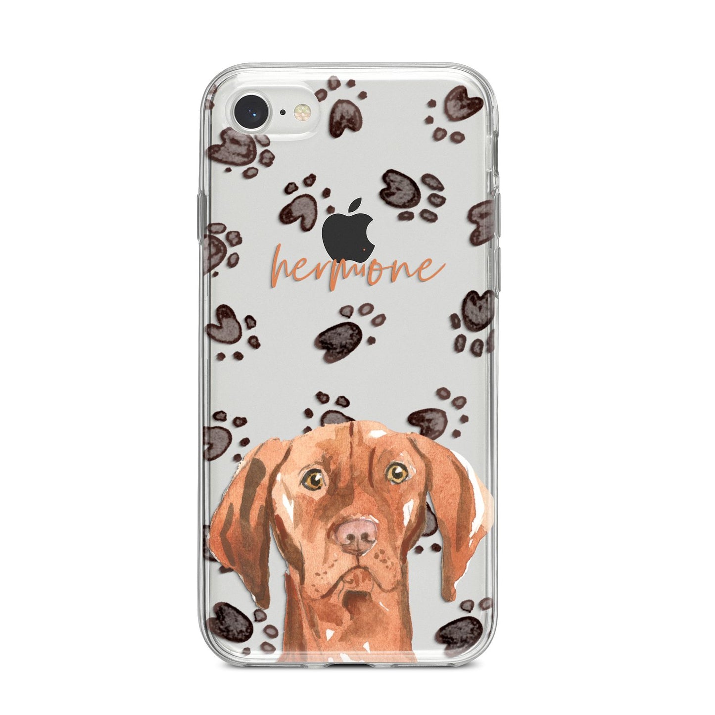 Personalised Hungarian Vizsla iPhone 8 Bumper Case on Silver iPhone