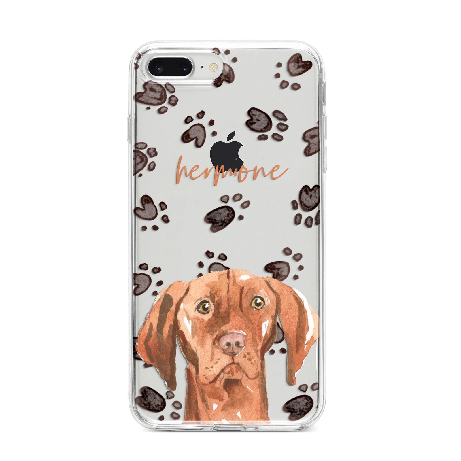 Personalised Hungarian Vizsla iPhone 8 Plus Bumper Case on Silver iPhone