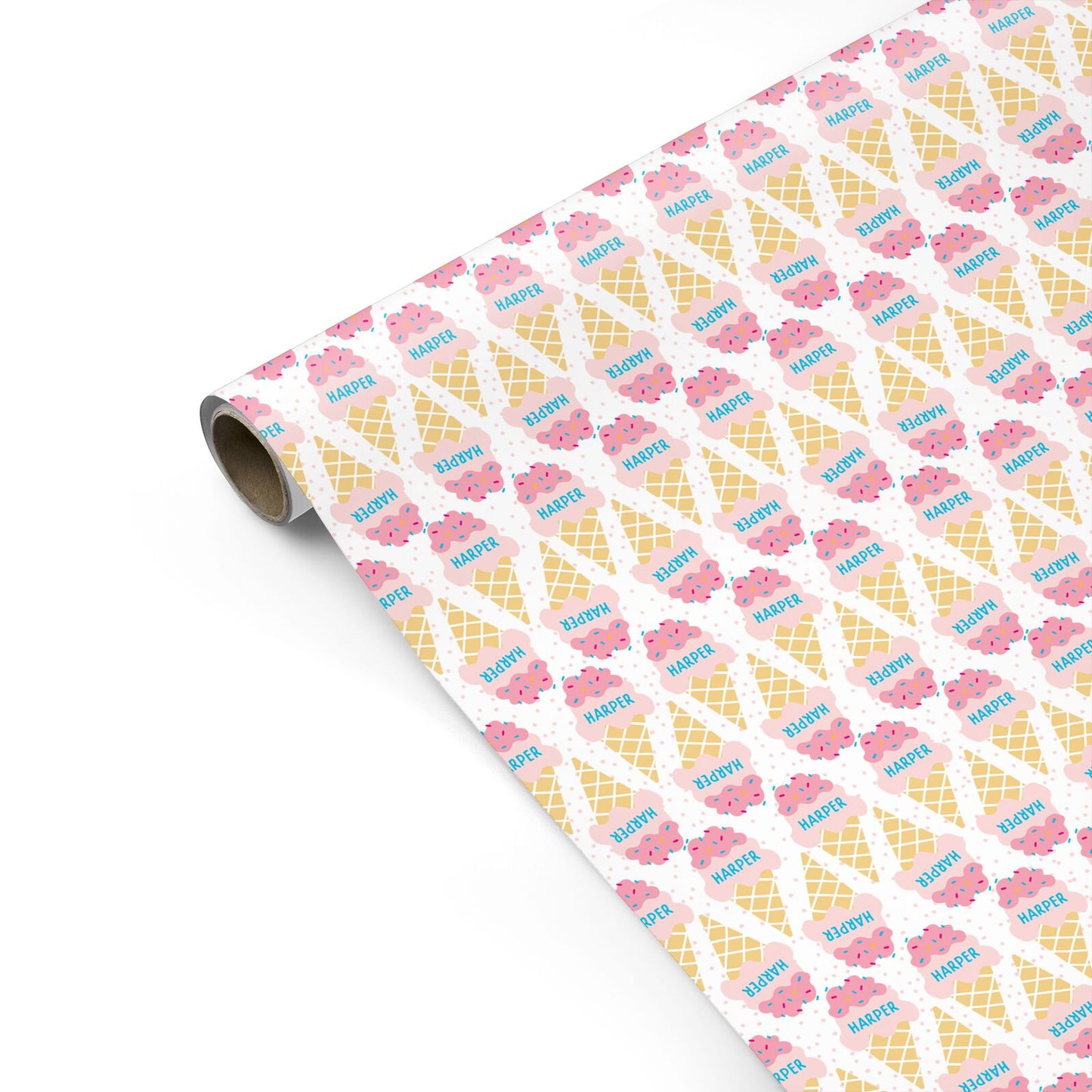 Personalised Ice Cream Name Personalised Gift Wrap